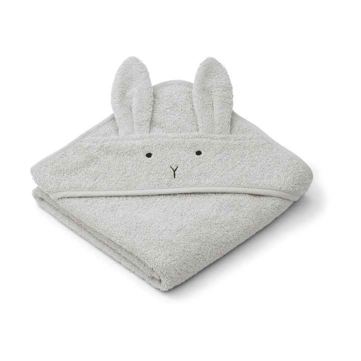 Albert badcape handduk med huva 70x70 cm - Rabbit dumbo grey - Liewood
