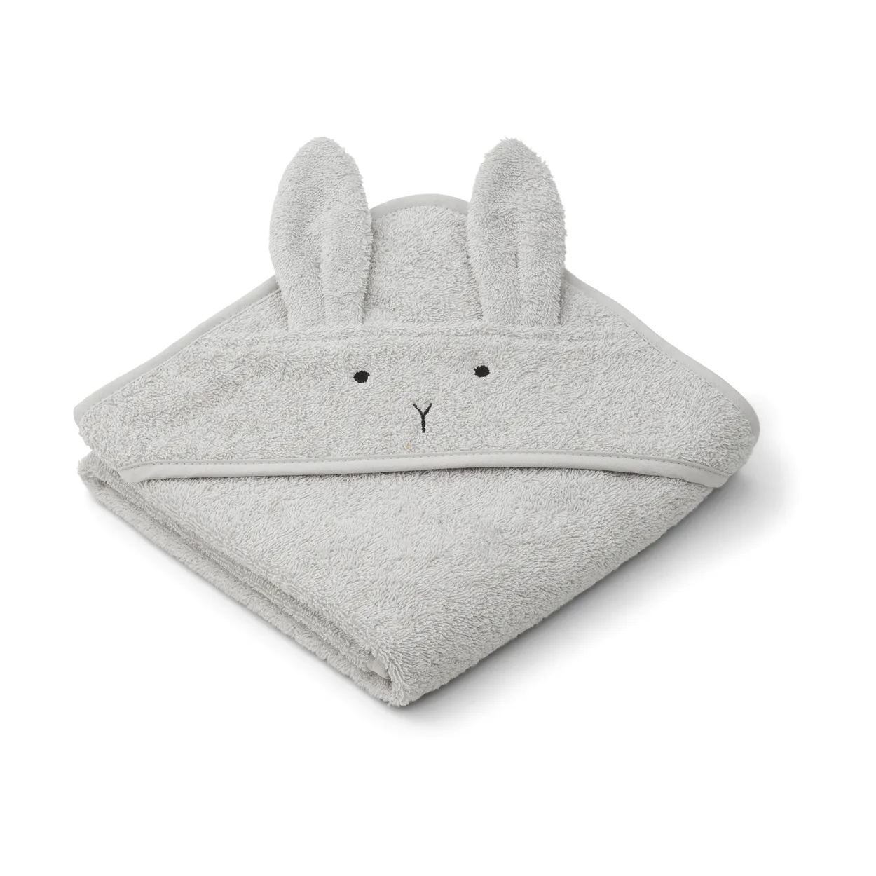 Liewood Albert badcape handduk med huva 70x70 cm Rabbit dumbo grey
