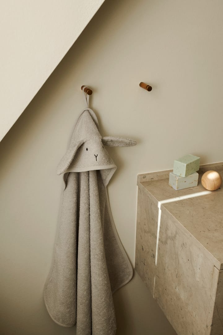 Albert badcape handduk med huva 70x70 cm, Rabbit dumbo grey Liewood