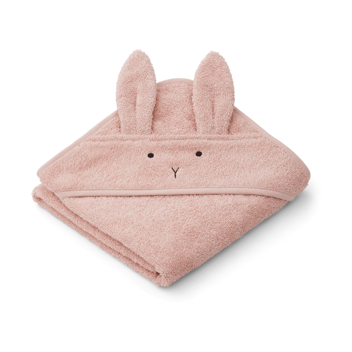 Albert badcape handduk med huva 70x70 cm - Rabbit rose - Liewood
