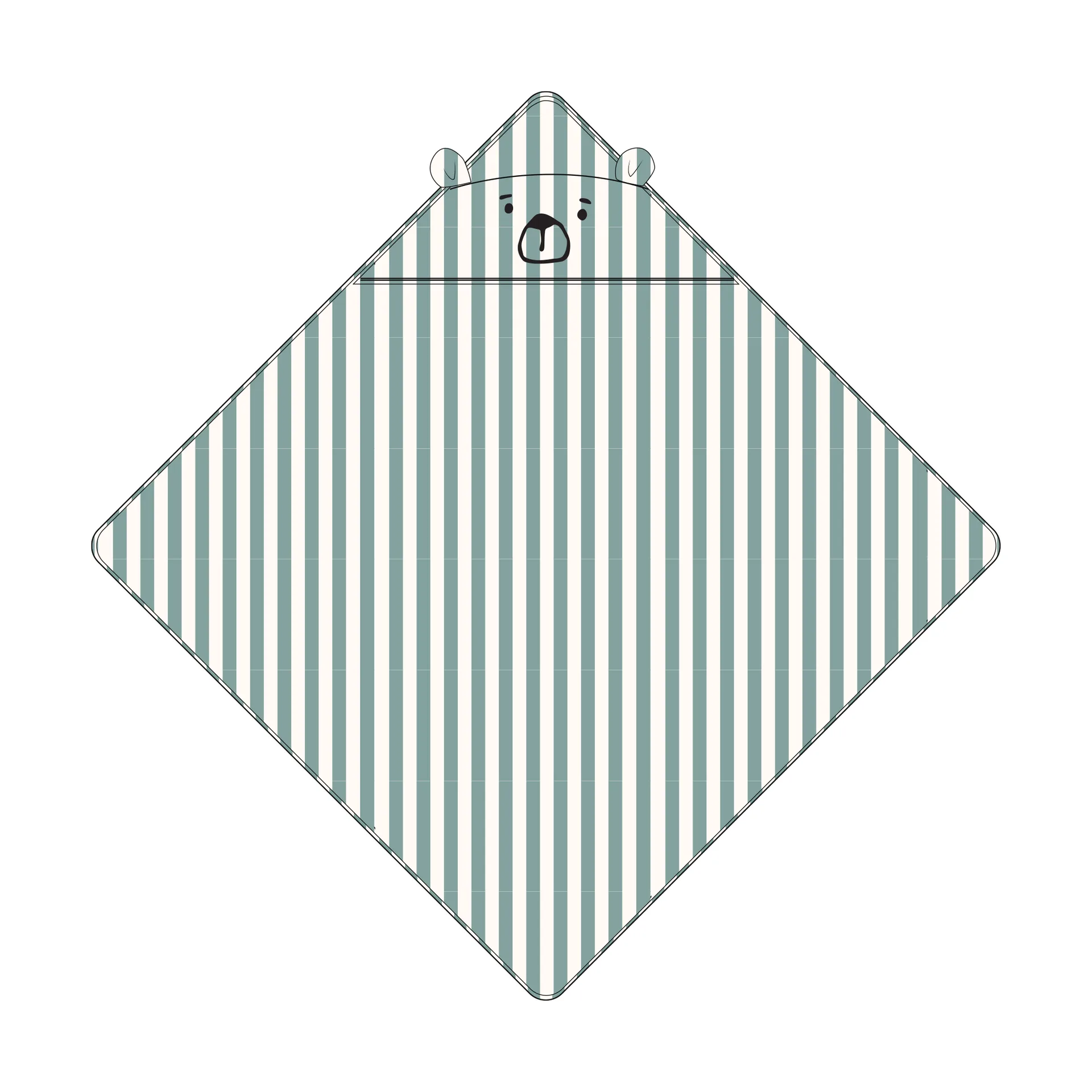 Albert handduk med huva 70x70 cm, Peppermint-creme de la creme Liewood