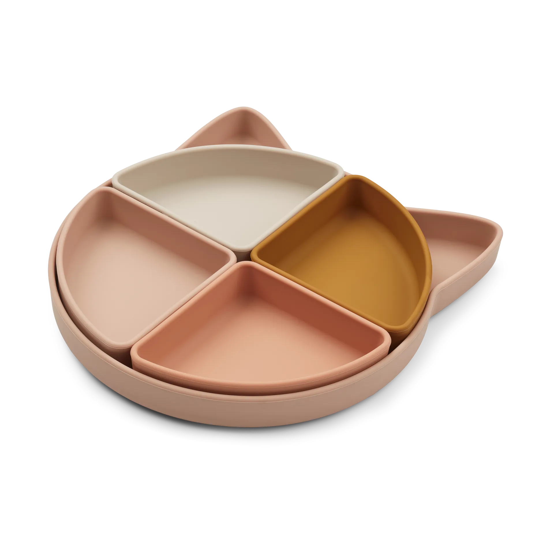 Arne barntallrik + 4 skålar, Cat rose multi mix Liewood