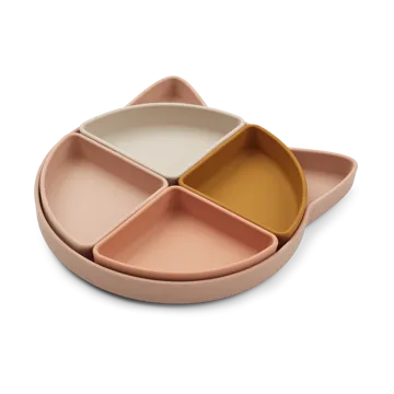 Arne barntallrik + 4 skålar - Cat rose multi mix - Liewood