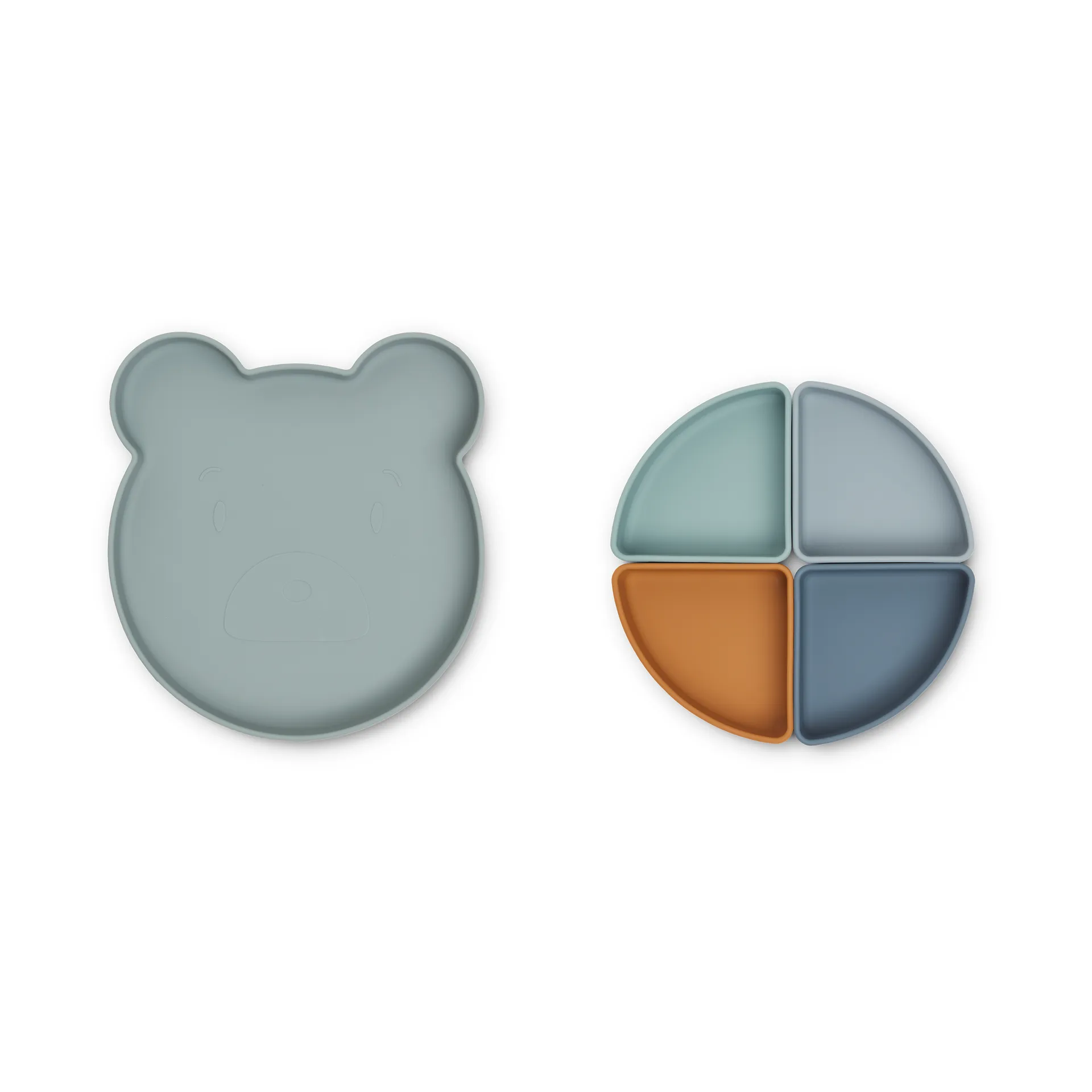 Arne barntallrik + 4 skålar, Mr bear blue fog multi mix Liewood