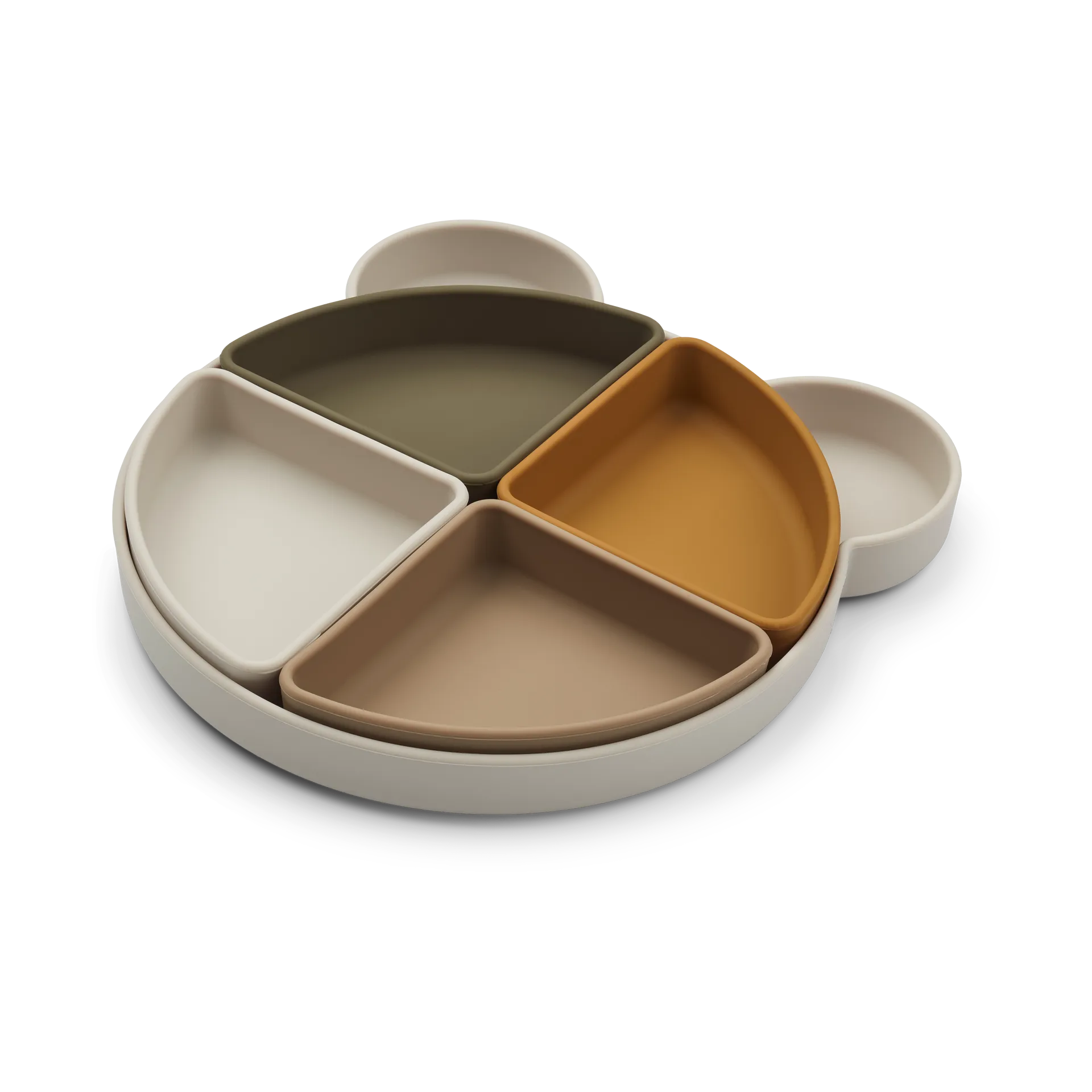 Arne barntallrik + 4 skålar, Mr bear sandy multi mix Liewood