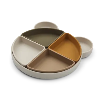 Arne barntallrik + 4 skålar - Mr bear sandy multi mix - Liewood