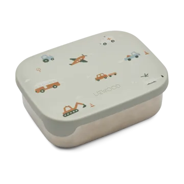Arthur matlåda 13,5x17 cm - Vehicles-dove blue mix - Liewood