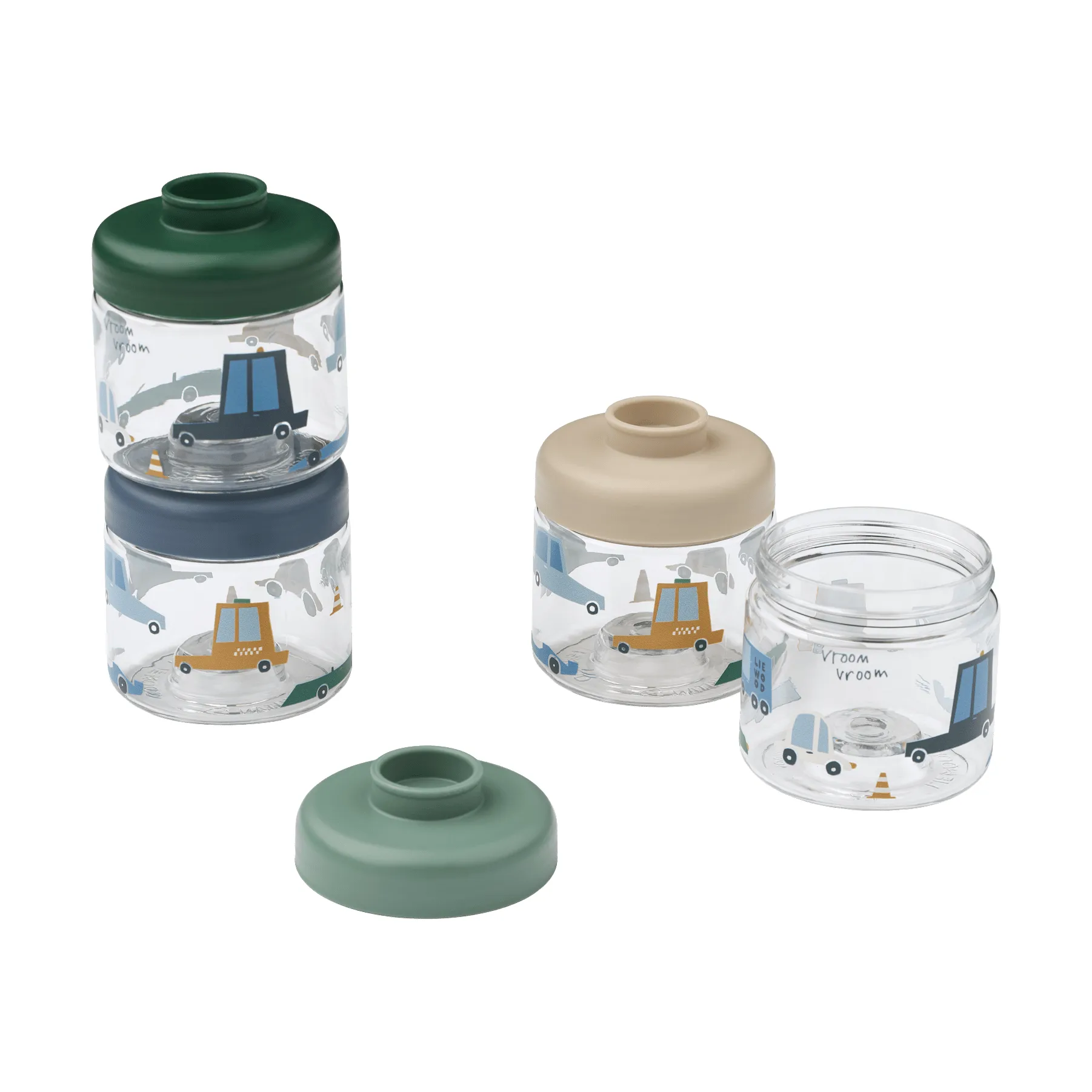 Dominique barnmatsburkar 100 ml 4-pack, Cars-Sandy Liewood
