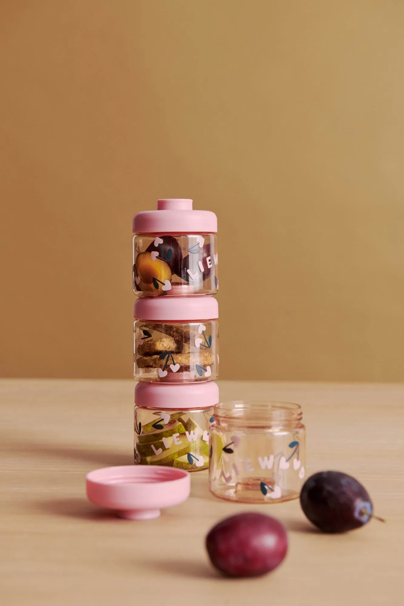 Dominique barnmatsburkar 100 ml 4-pack, Cherry heart-Rosey Liewood