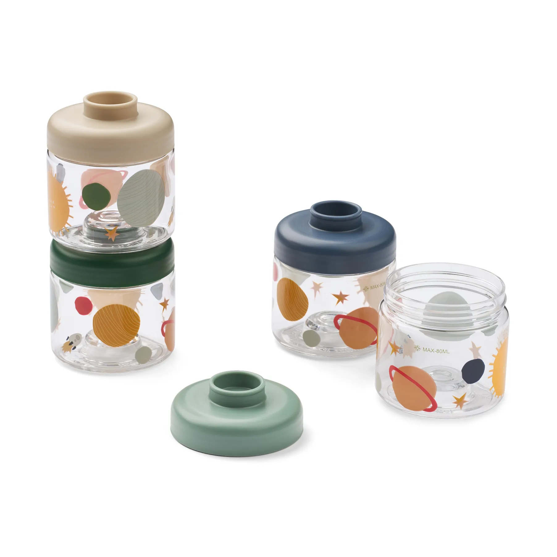 Dominique barnmatsburkar 100 ml 4-pack, Universe-Classic