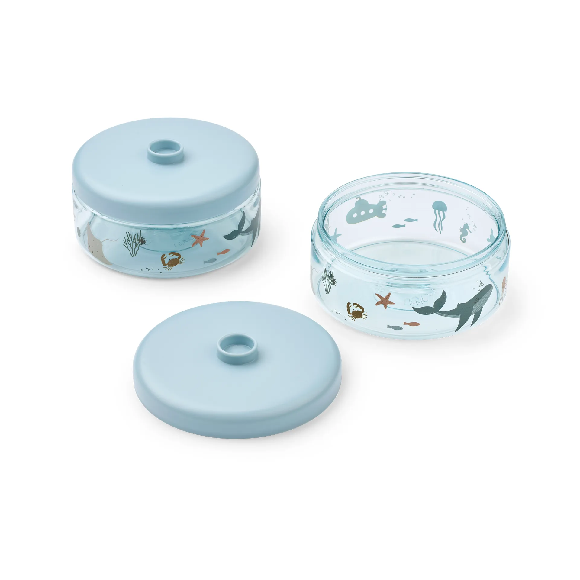 Dominique barnmatsburkar 500 ml 2-pack, Sea creature-sandy Liewood