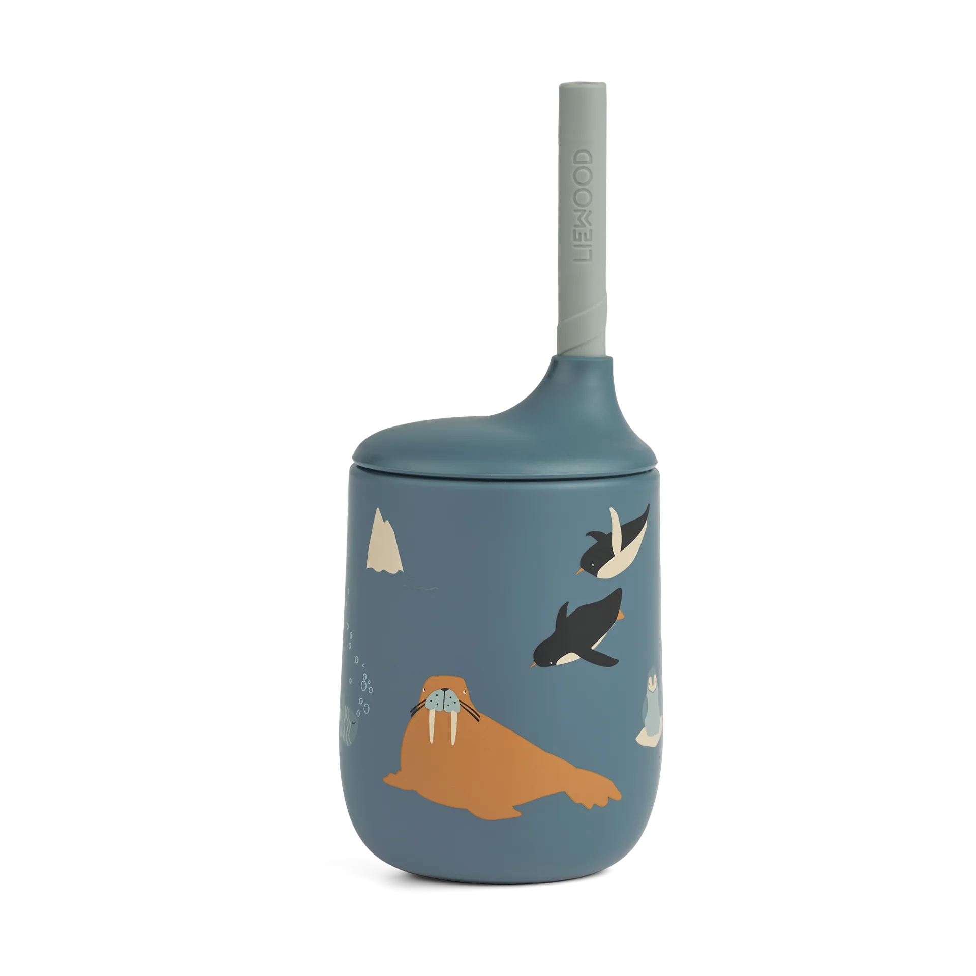 Ellis printed sippy cup pipmugg med sugrör 23 cl, Arctic Sea-Ocean view Liewood