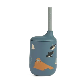 Ellis printed sippy cup pipmugg med sugrör 23 cl - Arctic Sea-Ocean view - Liewood