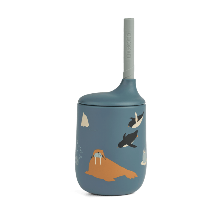 Ellis printed sippy cup pipmugg med sugrör 23 cl - Arctic Sea-Ocean view - Liewood