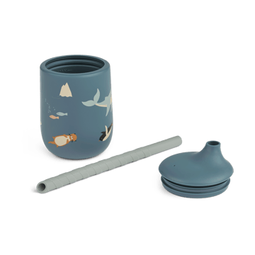 Ellis printed sippy cup pipmugg med sugrör 23 cl - Arctic Sea-Ocean view - Liewood
