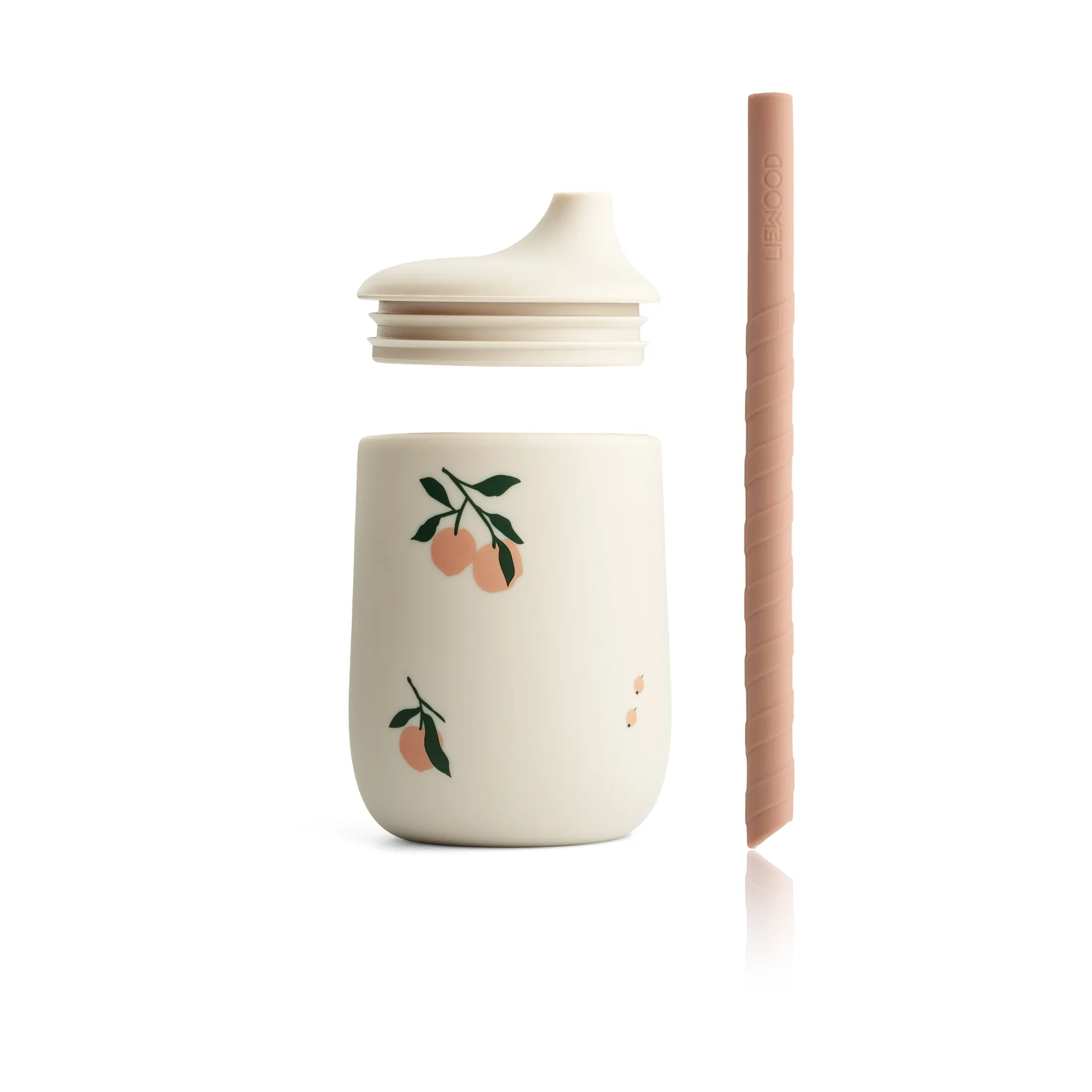 Ellis printed sippy cup pipmugg med sugrör 23 cl, Peach-Sea shell mix Liewood