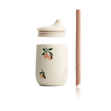 Ellis printed sippy cup pipmugg med sugrör 23 cl - Peach-Sea shell mix - Liewood