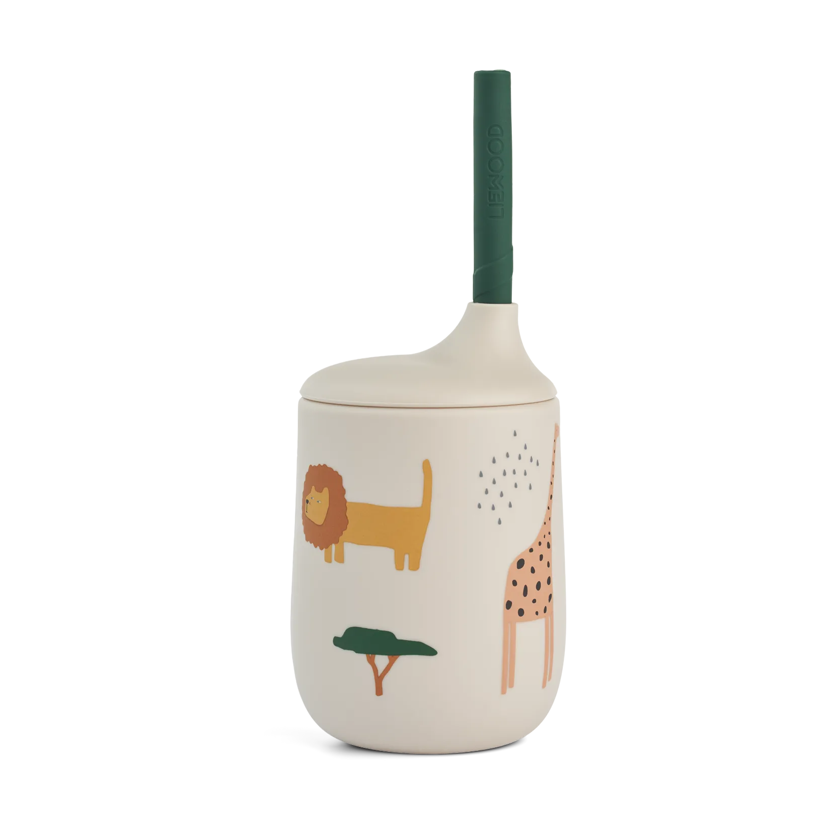 Ellis printed sippy cup pipmugg med sugrör 23 cl, Safari sandy mix Liewood