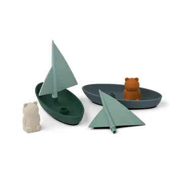 Ensley badleksak båtar 2 delar - Whale blue multi mix - Liewood