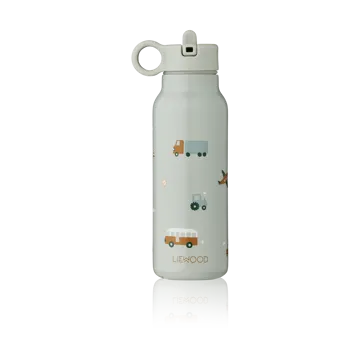 Falk vattenflaska 35 cl - Vehicles-dove blue mix - Liewood