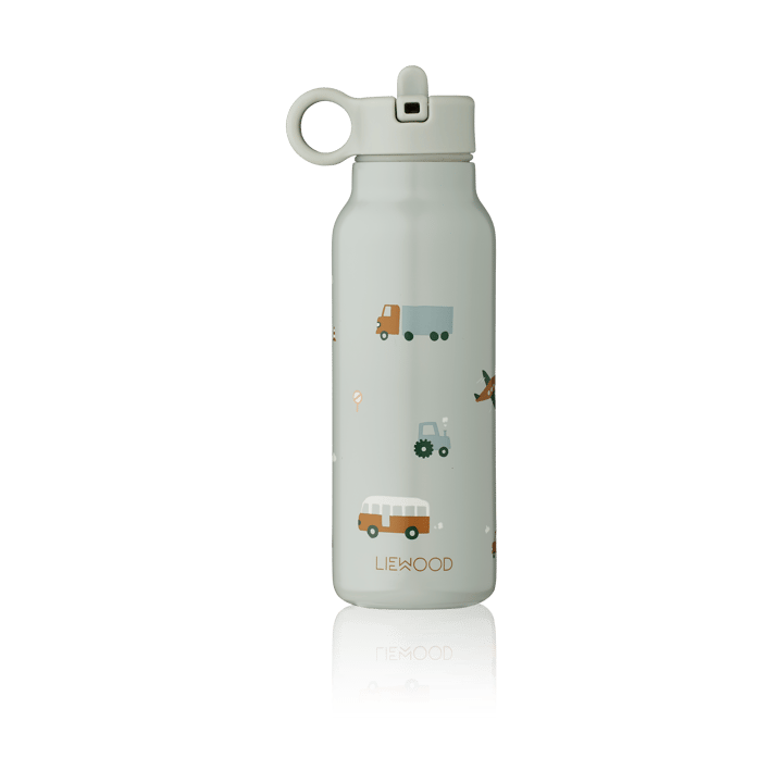 Falk vattenflaska 35 cl - Vehicles-dove blue mix - Liewood