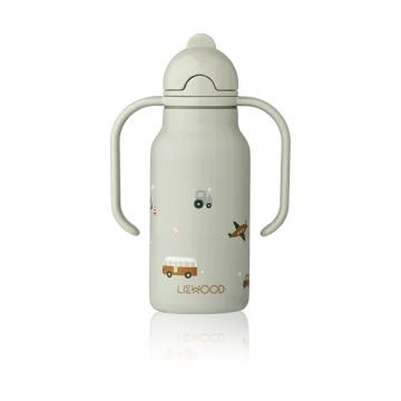 Kimmie vattenflaska 25 cl - Vehicles-Dove blue - Liewood