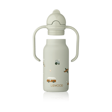 Kimmie vattenflaska 25 cl - Vehicles-Dove blue - Liewood