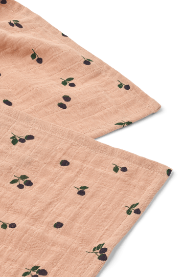 Lewis muslin filt 2-pack 65x65 cm - Mini Berry-Pale tuscany - Liewood