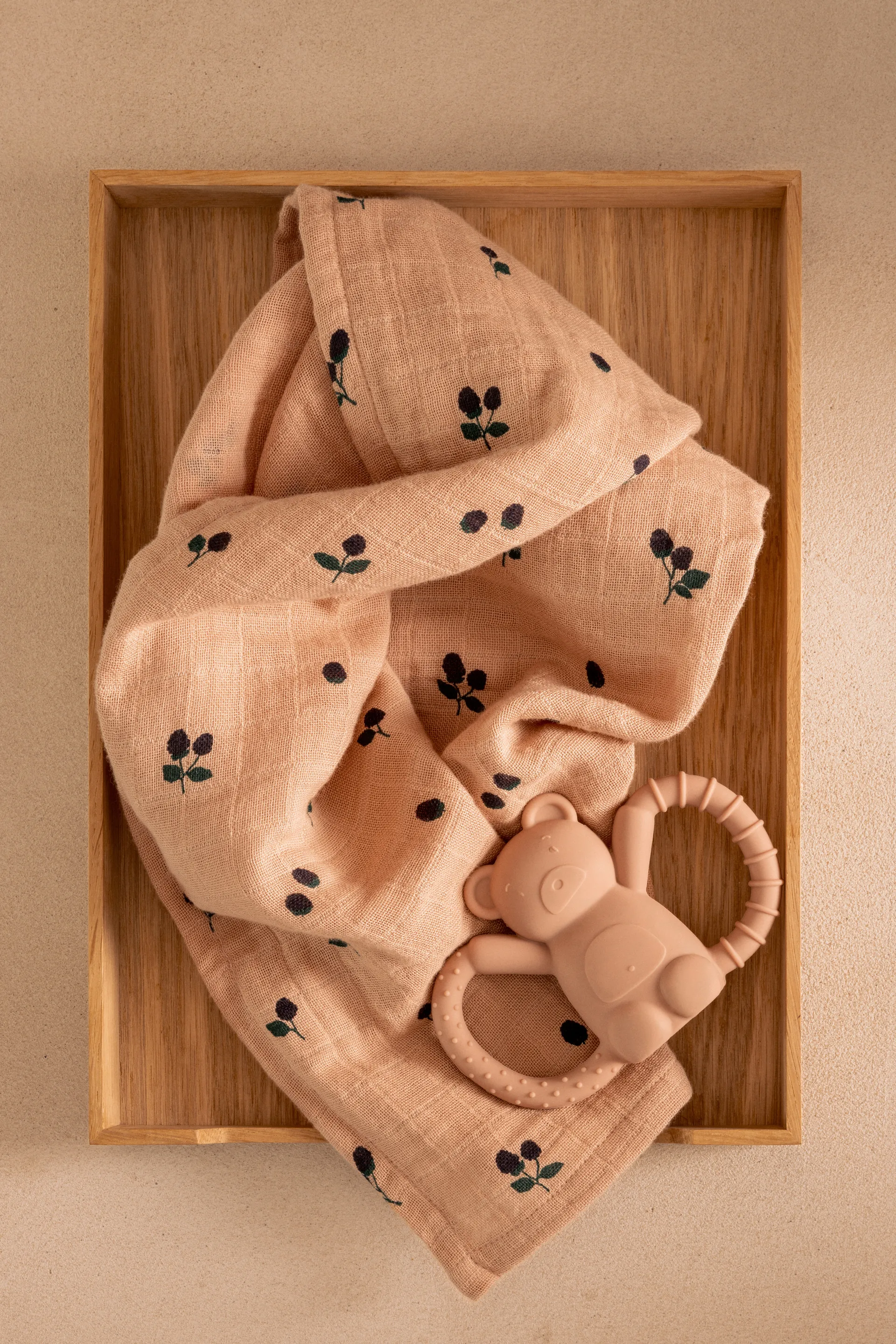 Lewis muslin filt 2-pack 65x65 cm, Mini Berry-Pale tuscany Liewood