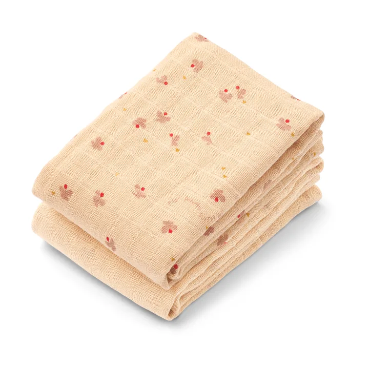 Lewis muslin filt 2-pack 65x65 cm - Mini butterfly-apple blossom mix - Liewood