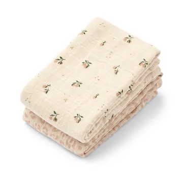 Lewis muslin filt 2-pack 65x65 cm - Mini leo-Mini peach mix - Liewood