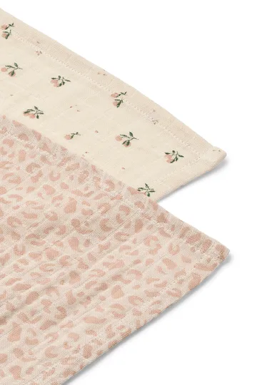 Lewis muslin filt 2-pack 65x65 cm - Mini leo-Mini peach mix - Liewood