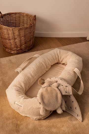 Lewis muslin filt 2-pack 65x65 cm - Mini whale-Sandy - Liewood