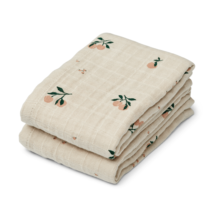 Lewis muslin filt 2-pack 65x65 cm - Peach-Sea shell mix - Liewood