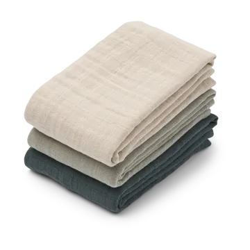 Lewis muslin filt 3 delar 65x65 cm - Dove blue mix - Liewood