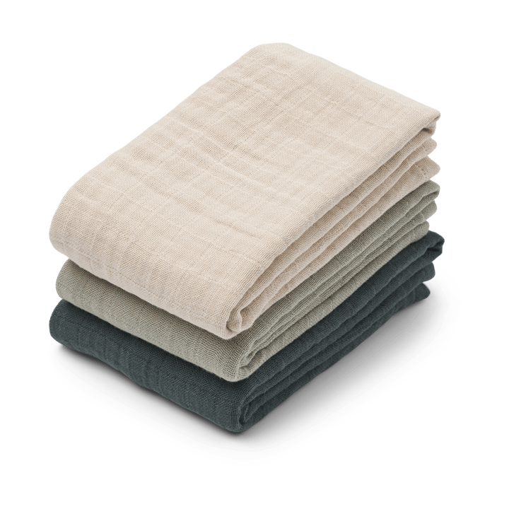 Lewis muslin filt 3 delar 65x65 cm - Dove blue mix - Liewood
