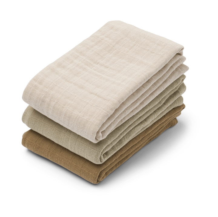 Lewis muslin filt 3 delar 65x65 cm - Sandy mix - Liewood