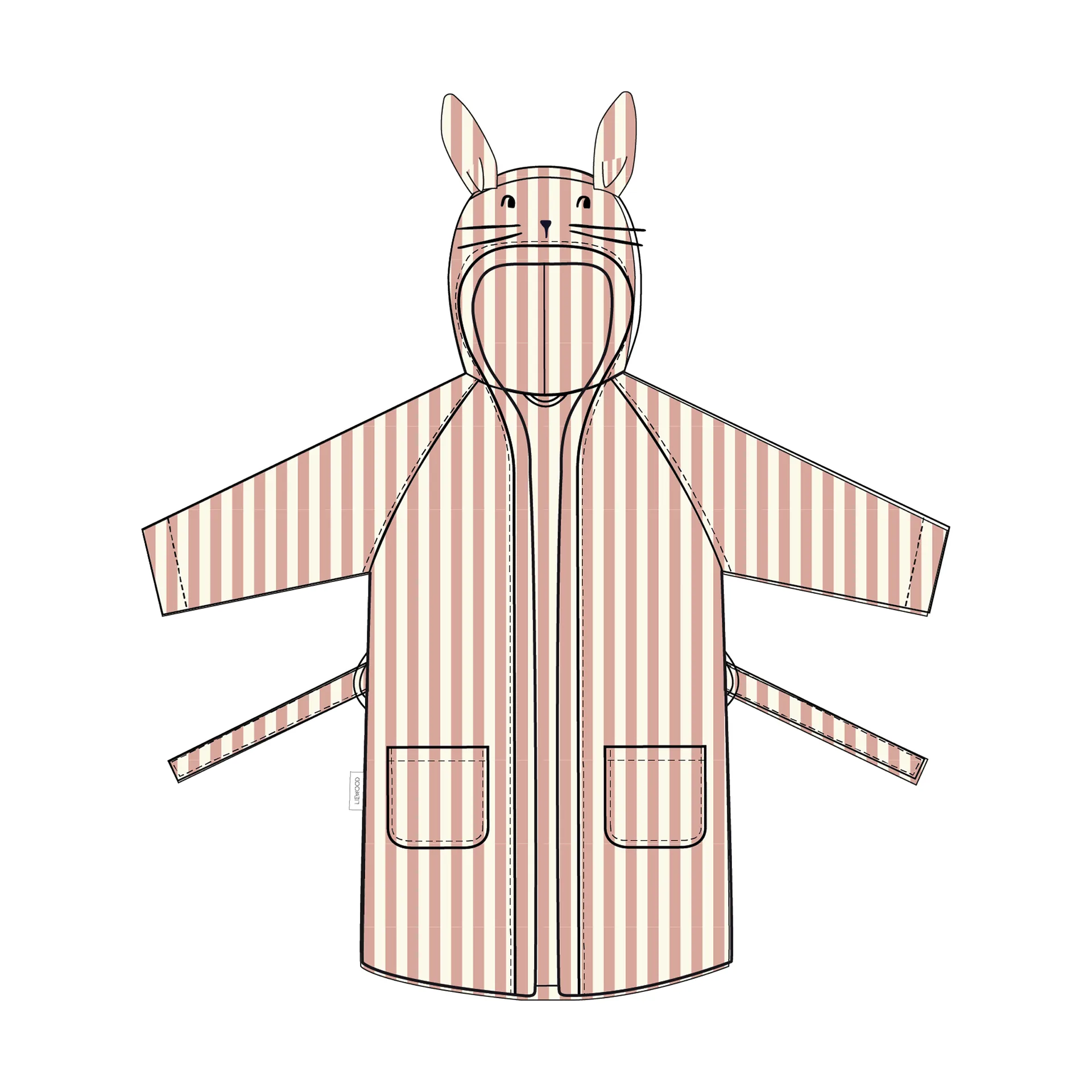 Lily badrock coral blush creme de la creme stripe, 3-4 år Liewood