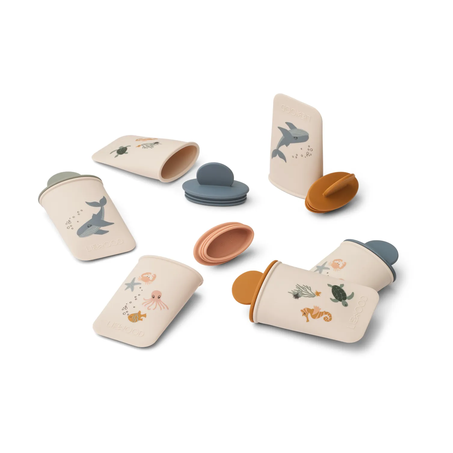 Malik printed mini isglassformar 12 delar, Sea creature-sandy Liewood