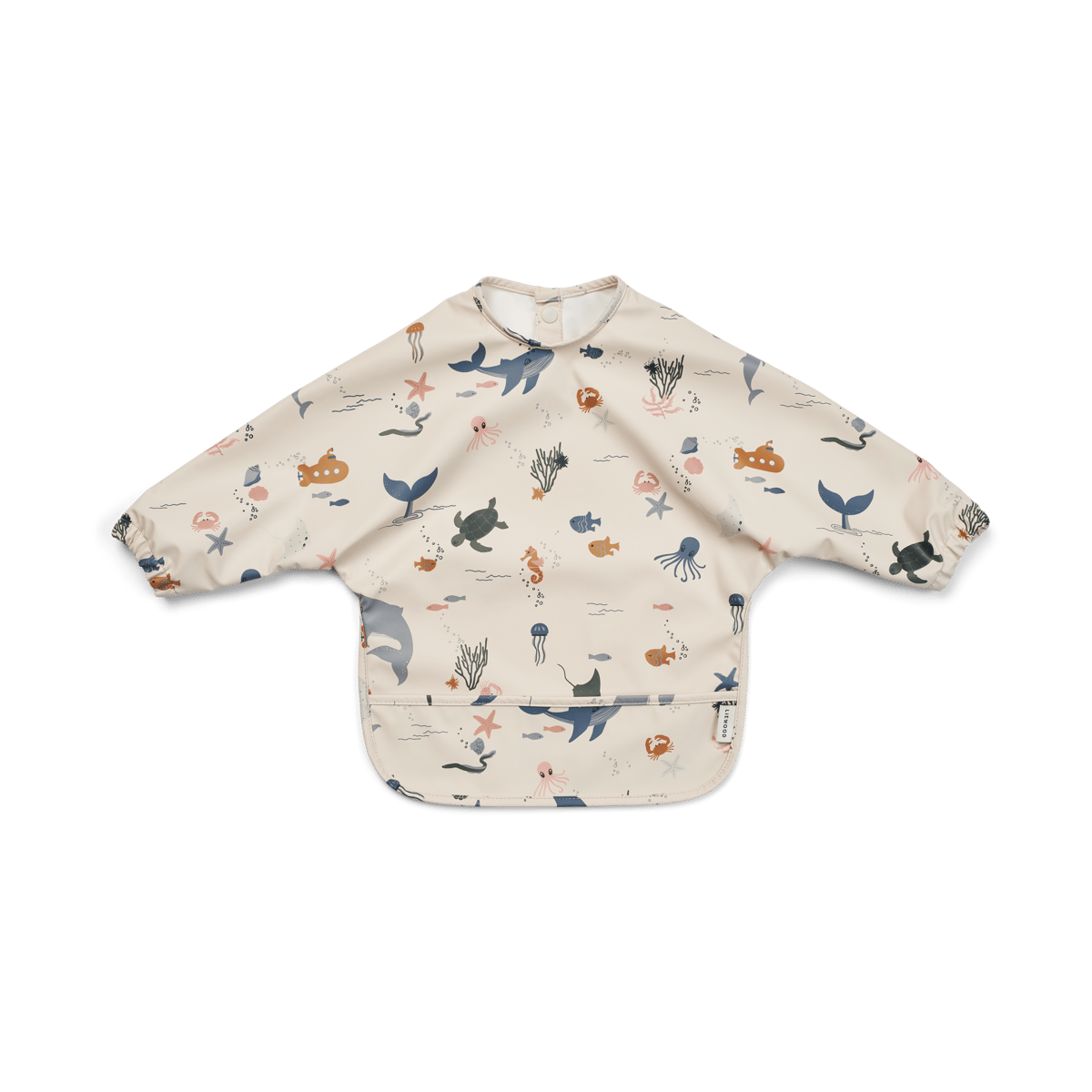 Liewood Merle haklapp med ärm Sea creature-Sandy | Skandinavisk Design | Övriga köksredskap | Beige