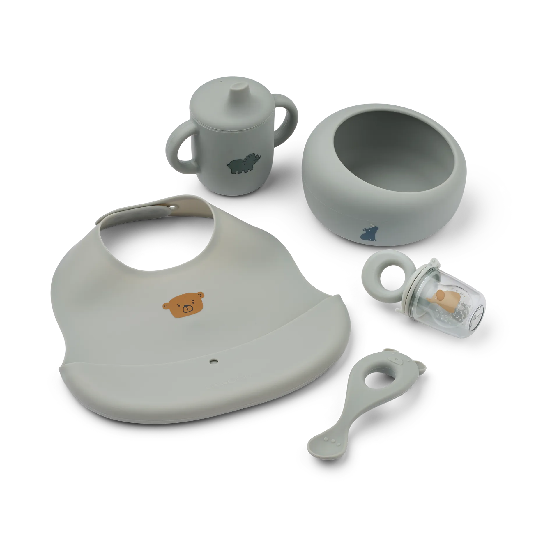 Mileah baby mealtime servisset, Dove blue Liewood