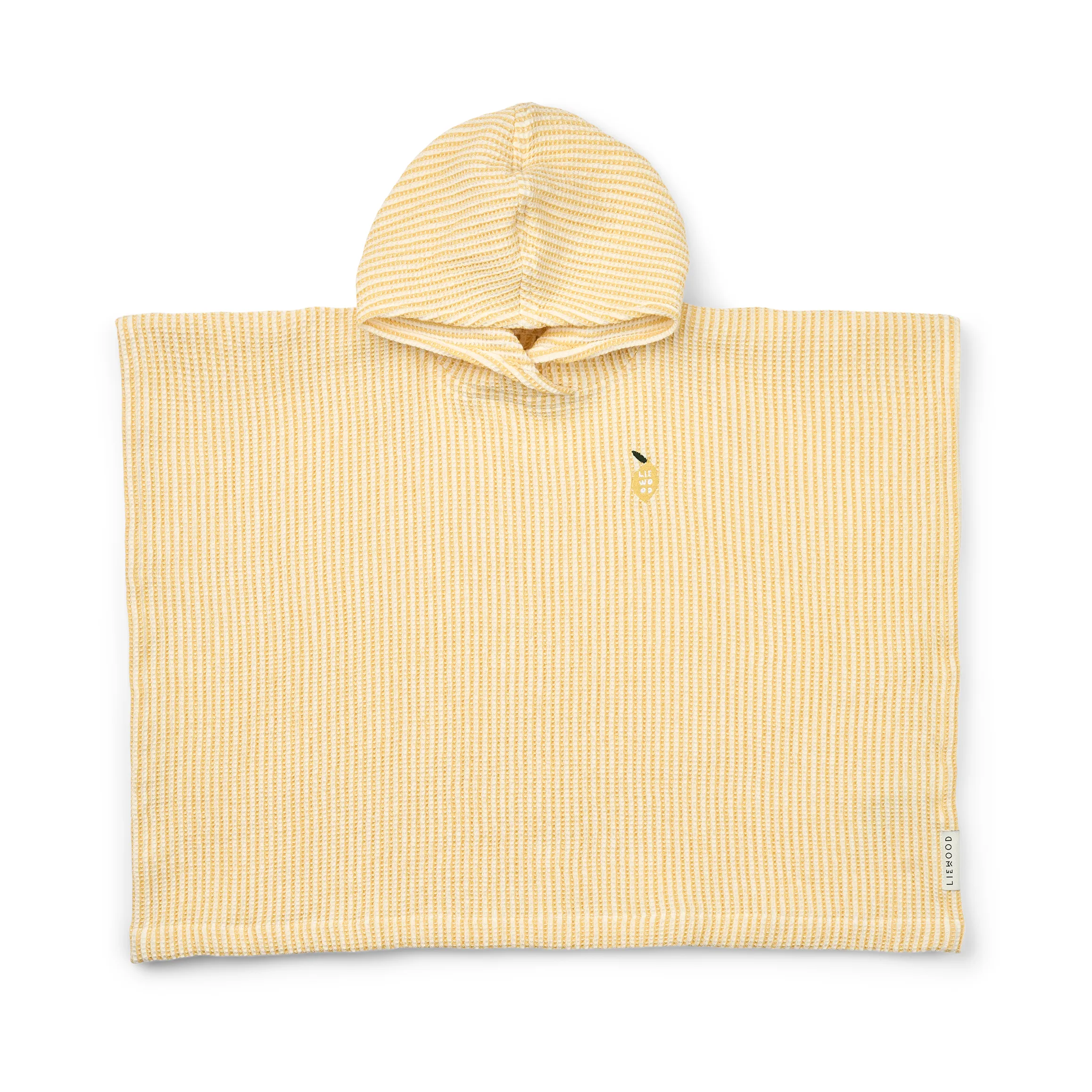 Paco badponcho lemon yellow creme de la creme stripe, 3-4 år