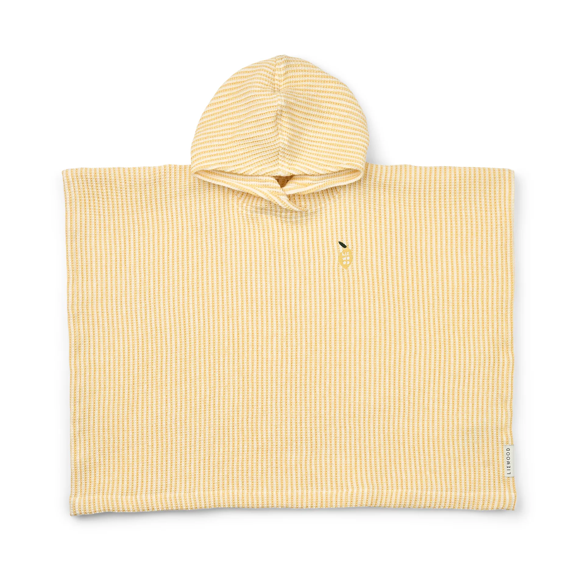 Paco badponcho lemon yellow creme de la creme stripe, 7-8 år Liewood
