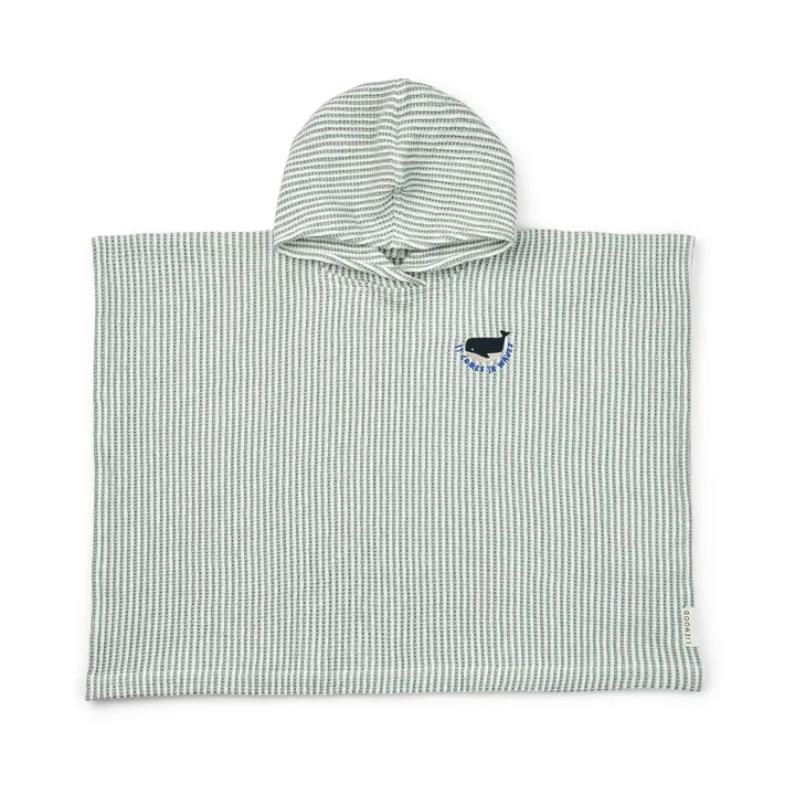 Paco badponcho peppermint creme de la creme stripe - 3-4 år - Liewood