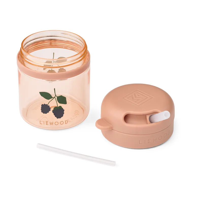 Pavia mugg med sugrör 28 cl, Berry-Pale Tuscany Liewood