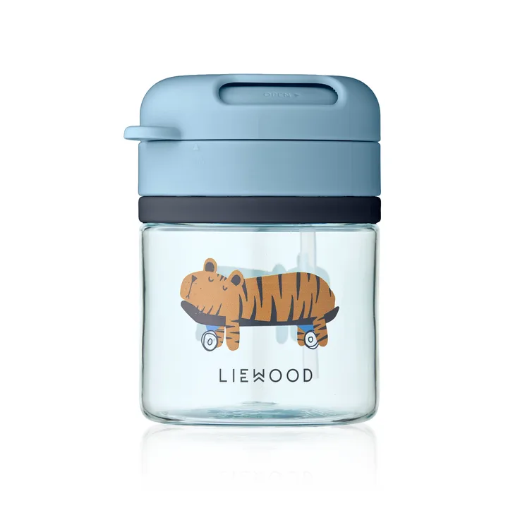 Pavia mugg med sugrör 28 cl - Fun-beach blue - Liewood