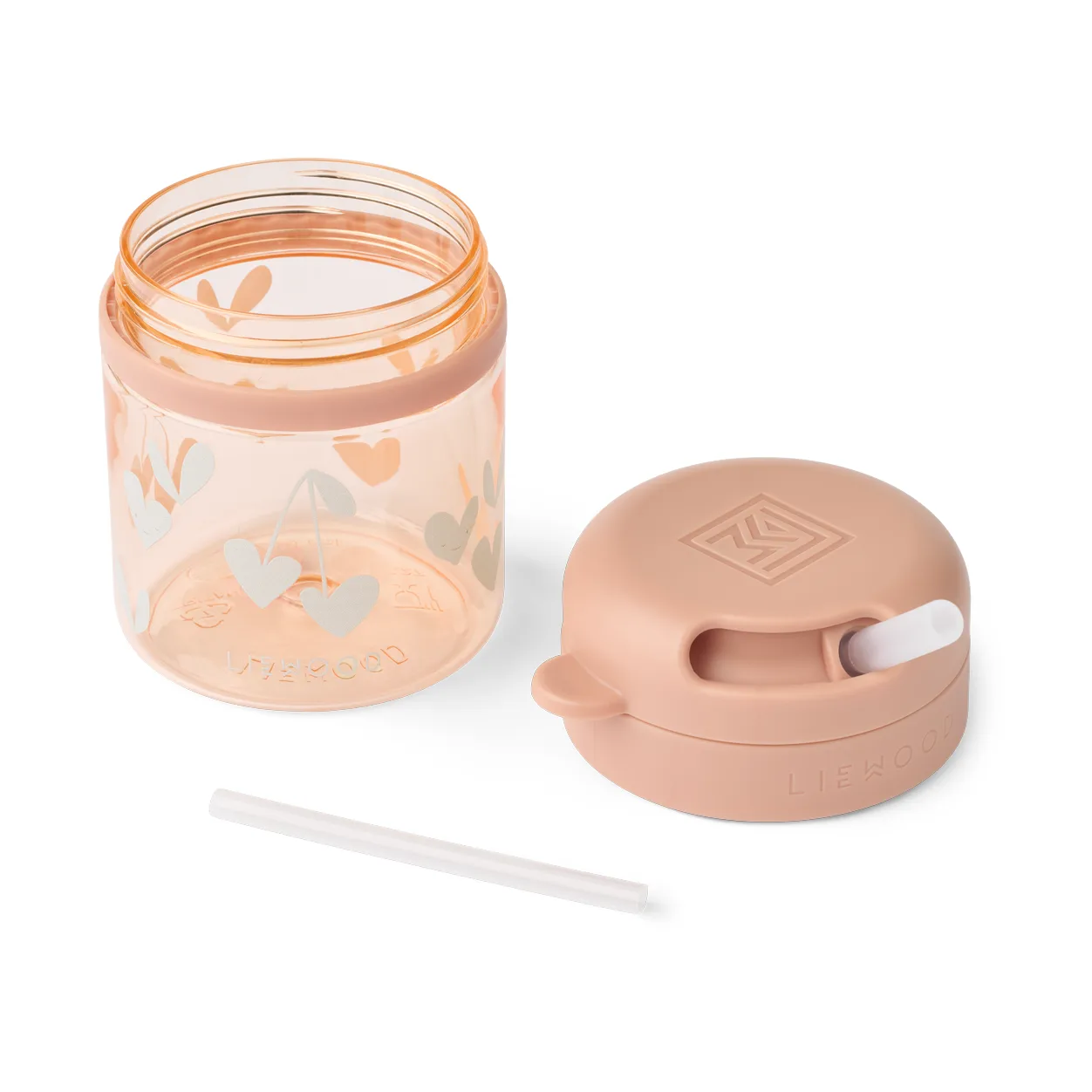 Pavia mugg med sugrör 28 cl, Sweethearts-pale tuscany Liewood