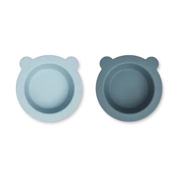 Peony skål med sugkopp Ø16 cm 2 delar - Sea blue-Whale blue - Liewood