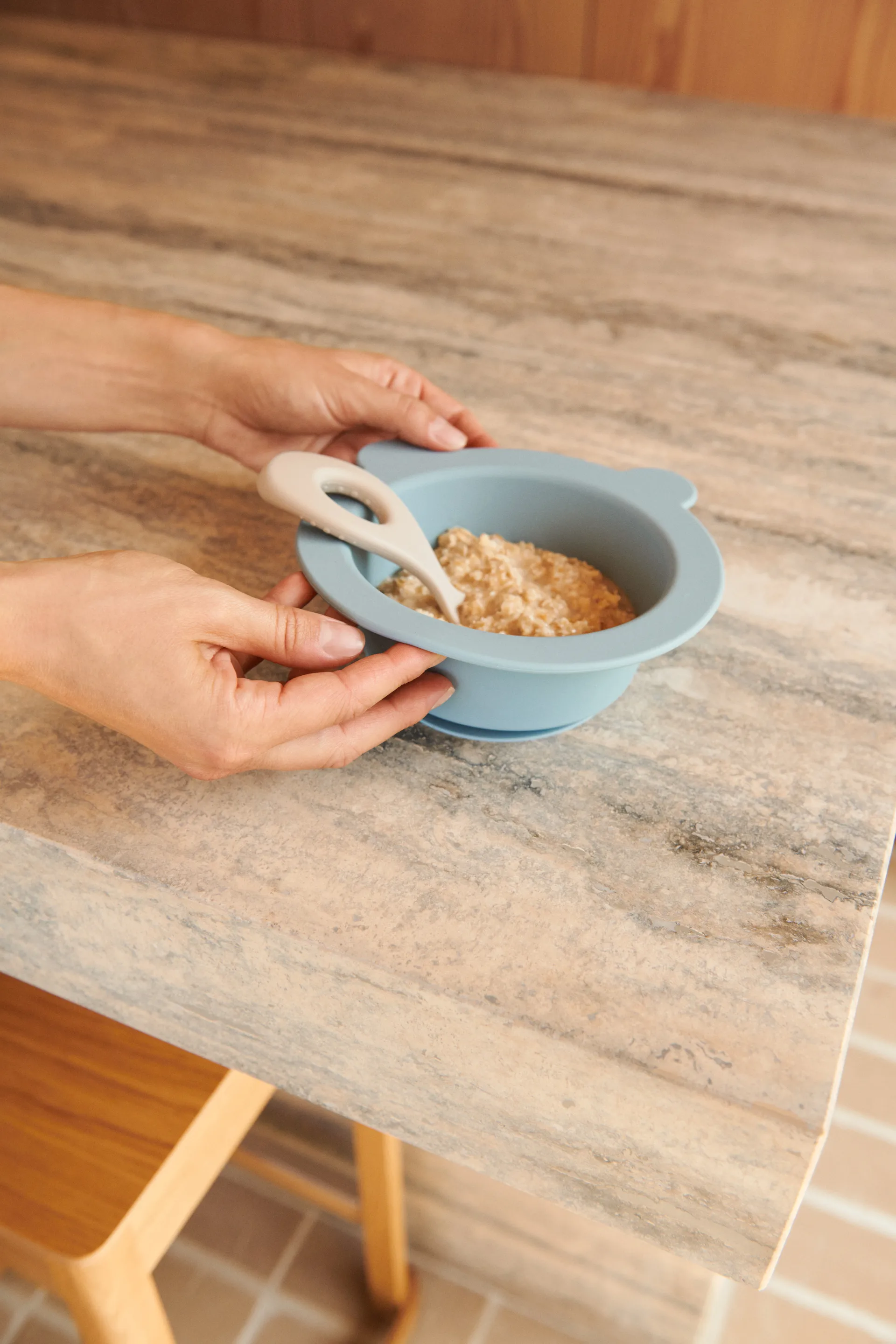 Peony skål med sugkopp Ø16 cm 2 delar, Sea blue-Whale blue Liewood