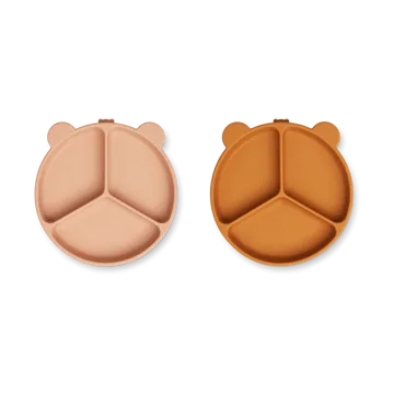 Stacy delad barntallrik 2-pack - Mustard-tuscany rose mix - Liewood